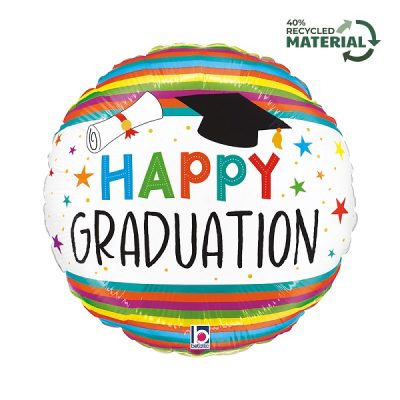 Балон „Happy Graduation с диплома и шапка“ 18′ -1бр. в оп.